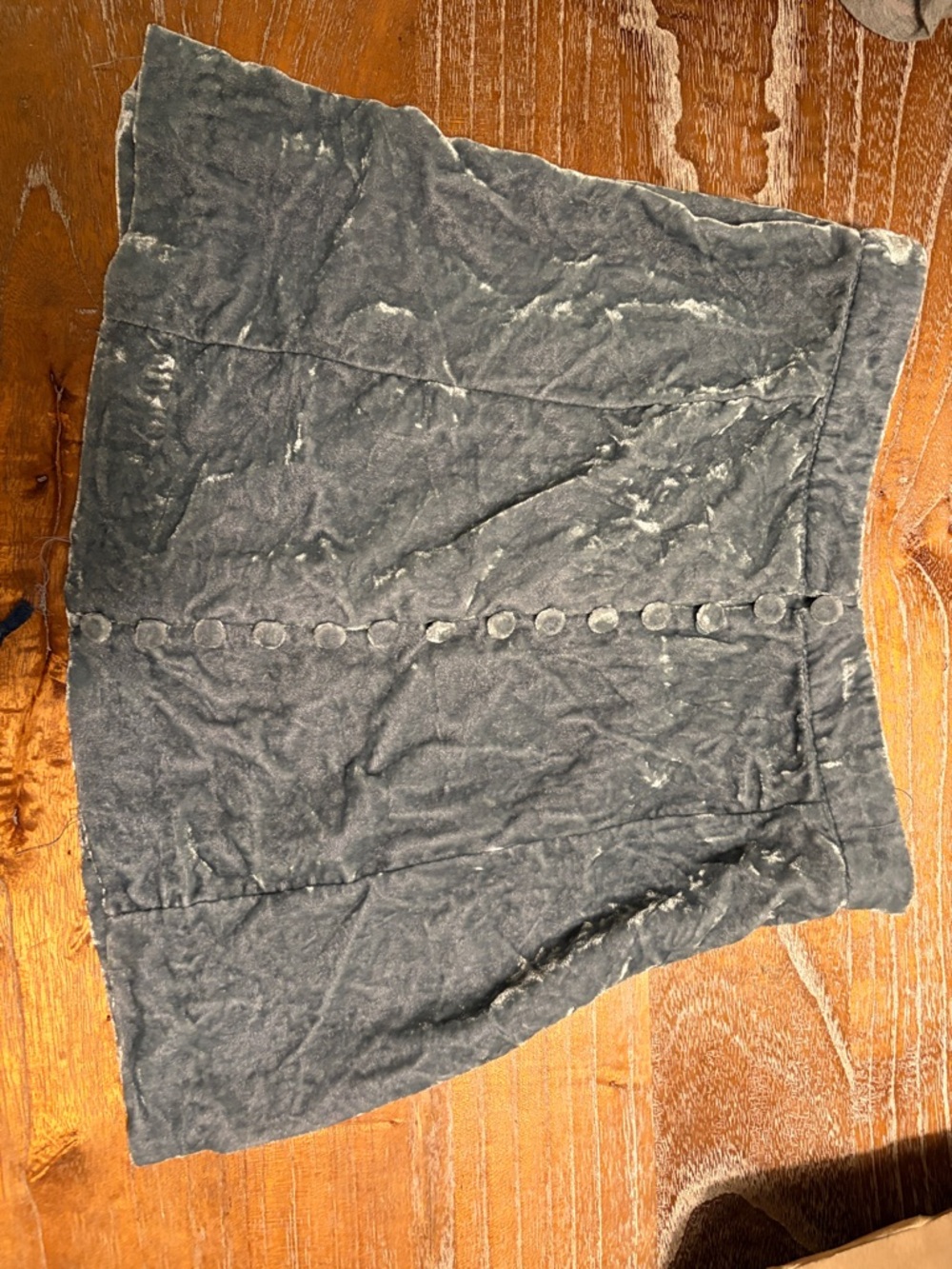 Urban Outfitters Crushed Velvet Button-Front Mini Skirt in Charcoal